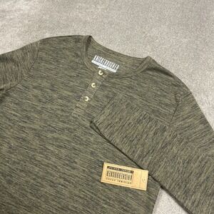 NEW Knickerbocker Shirt Mens Medium Long Sleeve Thermal Henley Stretch